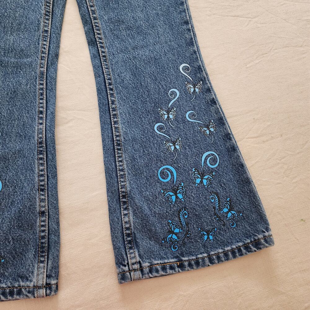 Vintage Levi's Flared Butterfly Jeans kids 7 - Picture 3 of 10